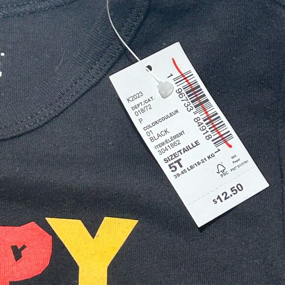 Children's Place Graphic Tee "Happy Kwanzaa" Long Sleeve Shirt Black Unisex 5T - Picture 11 of 11